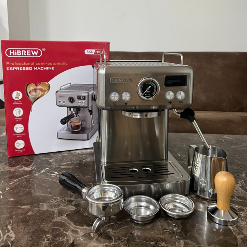 Máy pha cà phê Espresso chuyên nghiệp thương hiệu HiBREW H10A , áp suất 19bar , công suất 1350W - Hàng Chính Hãng