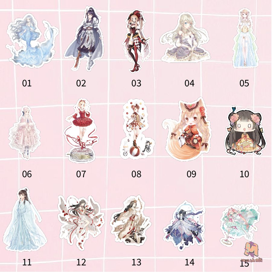 Miếng dán Stickers chủ đề Ngôi sao thời trang 360Mobi