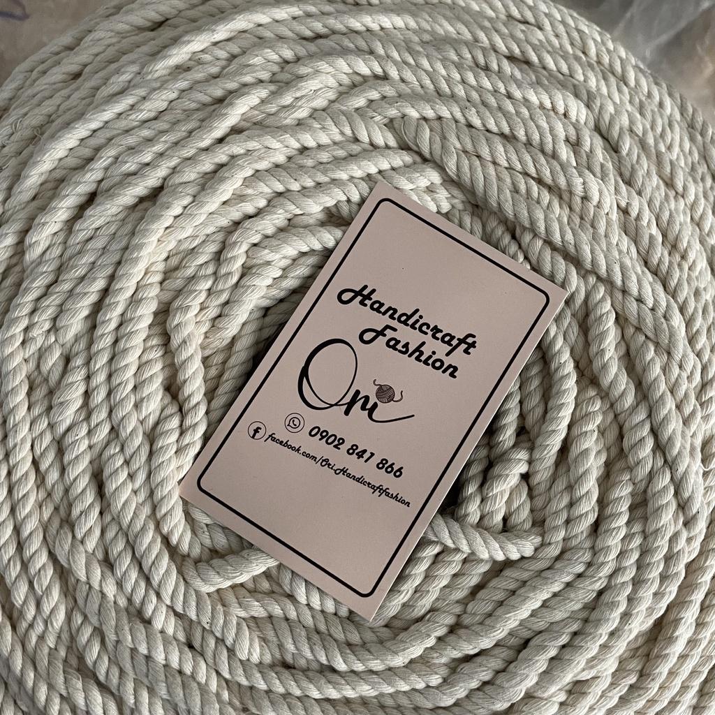 Dây 3 xoắn 5MM cotton mộc 5MM thắt Macrame