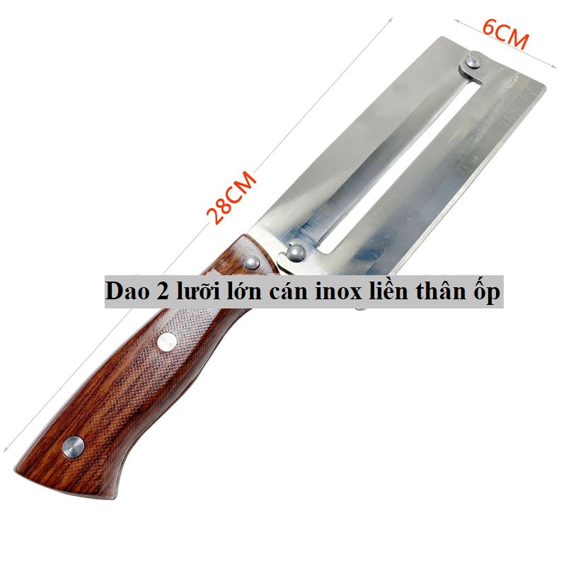Dao 2 lưỡi inox 3CR12 Đài Loan loại cao cấp không gỉ bào gọt vỏ trái cây, mía, vệ sinh an toàn