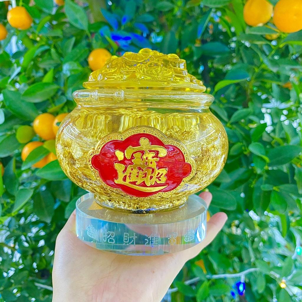 Bát Vàng Nước Phong Thủy , Bát Tụ Bảo, Bát Vàng Thần Tài - cao 10cm & 12cm