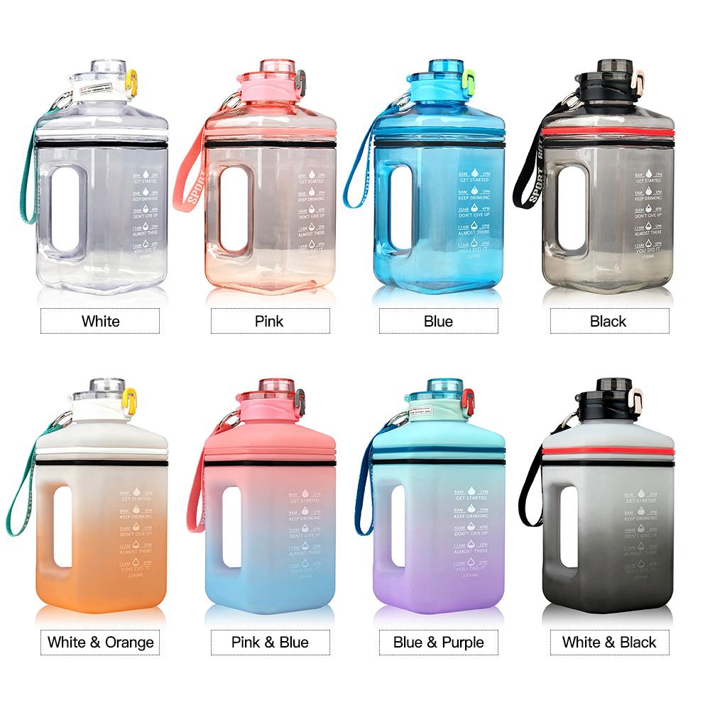 Bình Đựng Nước 2,2L Dễ Thương Có Vạch Báo Giờ Uống Nước Có Tay Cầm