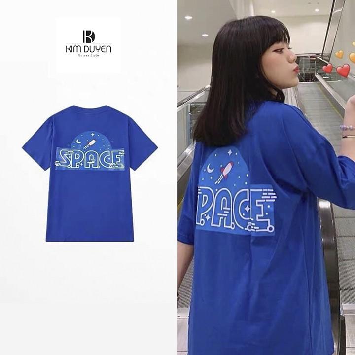 ÁO THUN SPACE tay lỡ form rộng Unisex 38-65kg Nam Nữ