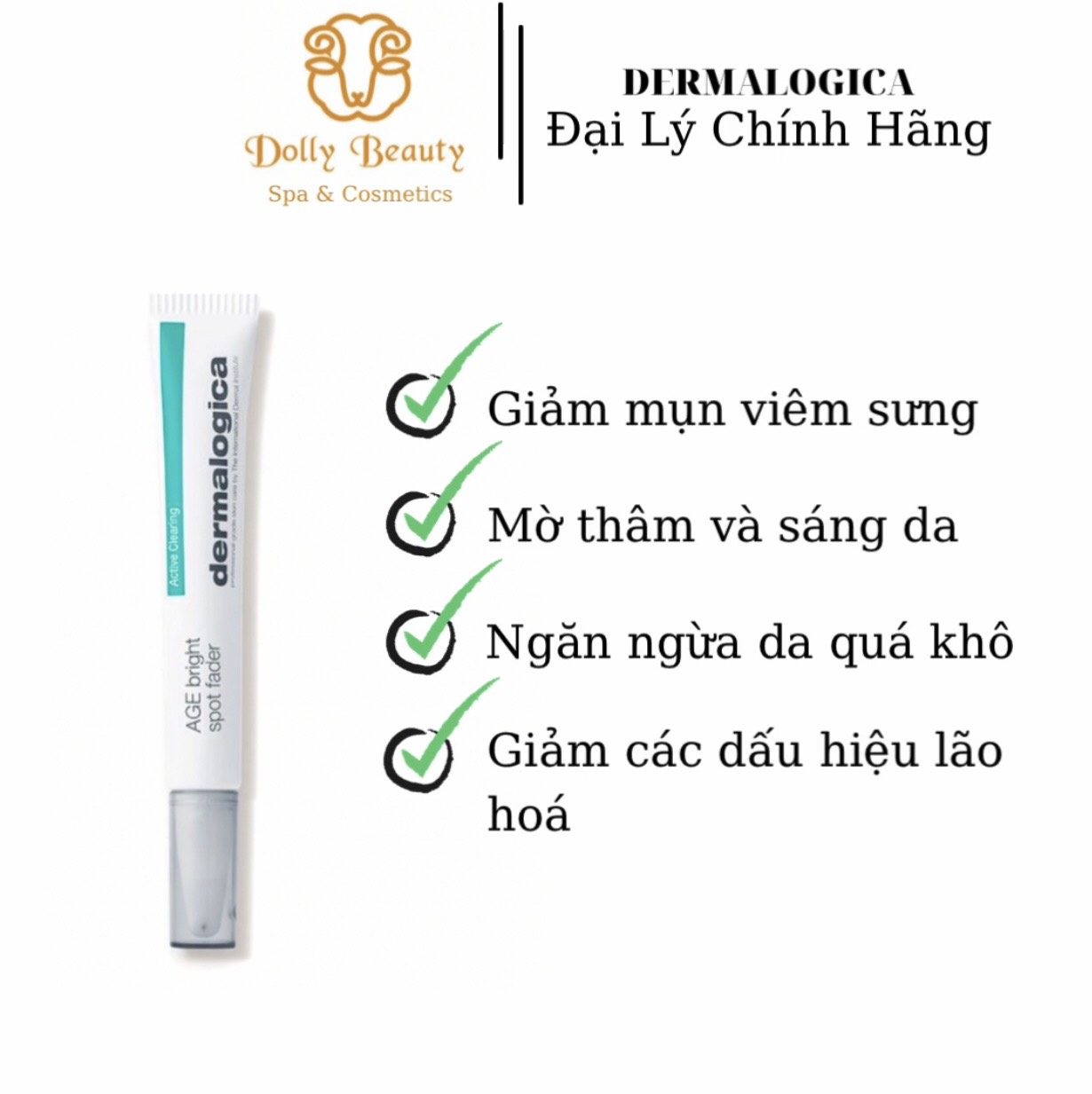 Tinh chất chấm mụn viêm AGE BRIGHT SPOT FADER của Dermalogica - Dolly Beauty