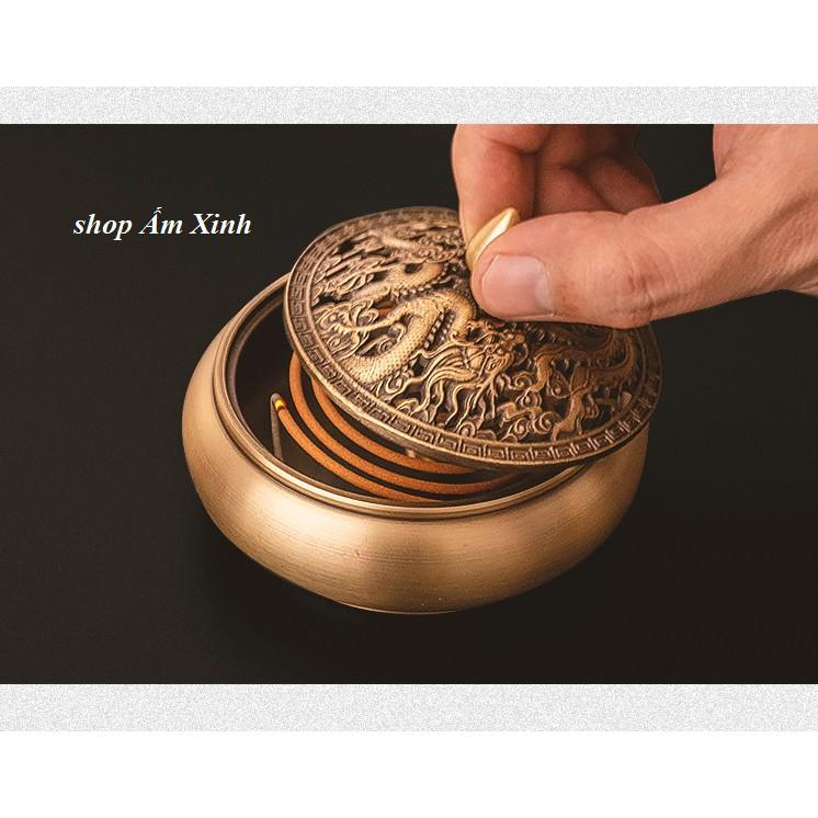 LƯ HƯƠNG ĐỐT TRẦM BẰNG ĐỒNG ĐÚC NGUYÊN KHỐI
