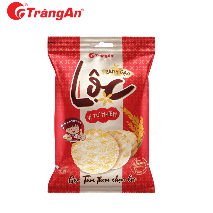 Tràng An - Bánh gạo nướng Lộc 130g, vị ngọt tự nhiên, không qua chiên dầu, không cholesterol