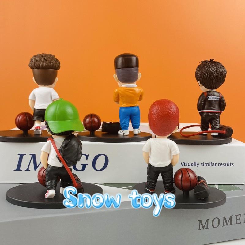 Mô hình Slam Dunk - Set Mô hình bóng rổ Hanamichi Rukawa Takenori Ryota Mitsui Akagi - Team bóng rổ trường Shohoku - 8cm