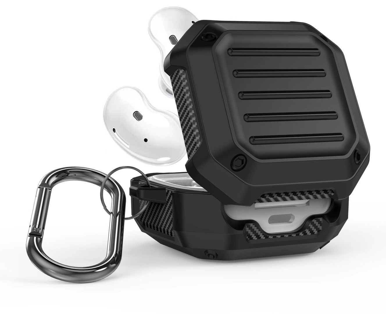 Ốp Bảo Vệ Dành Cho Samsung Galaxy Buds FE/ Buds 2/ Buds 2 Pro/ Buds Pro/ Buds Live, Kai.N Carbon Buds, Kèm Móc Treo_ Hàng Chính Hãng