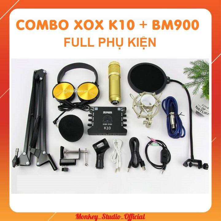 Combo Thu Âm Hát Livestream XOX K10 + Mic BM900 Hát Karaoke Âm Thanh Chuẩn Phòng Thu Sống Động - Hàng Chính Hãng