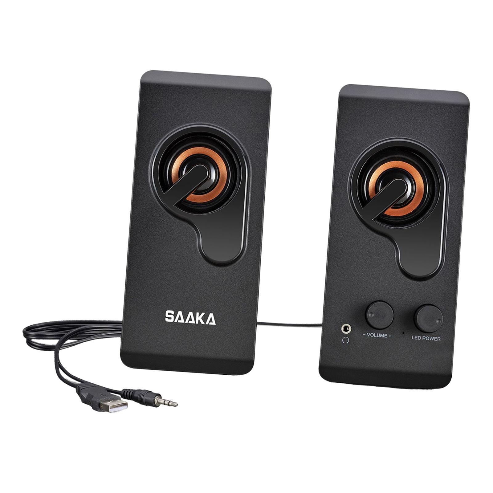 2 Pieces Desktop Table Speaker Computer Speakers for Multimedia Monitor Home Travel