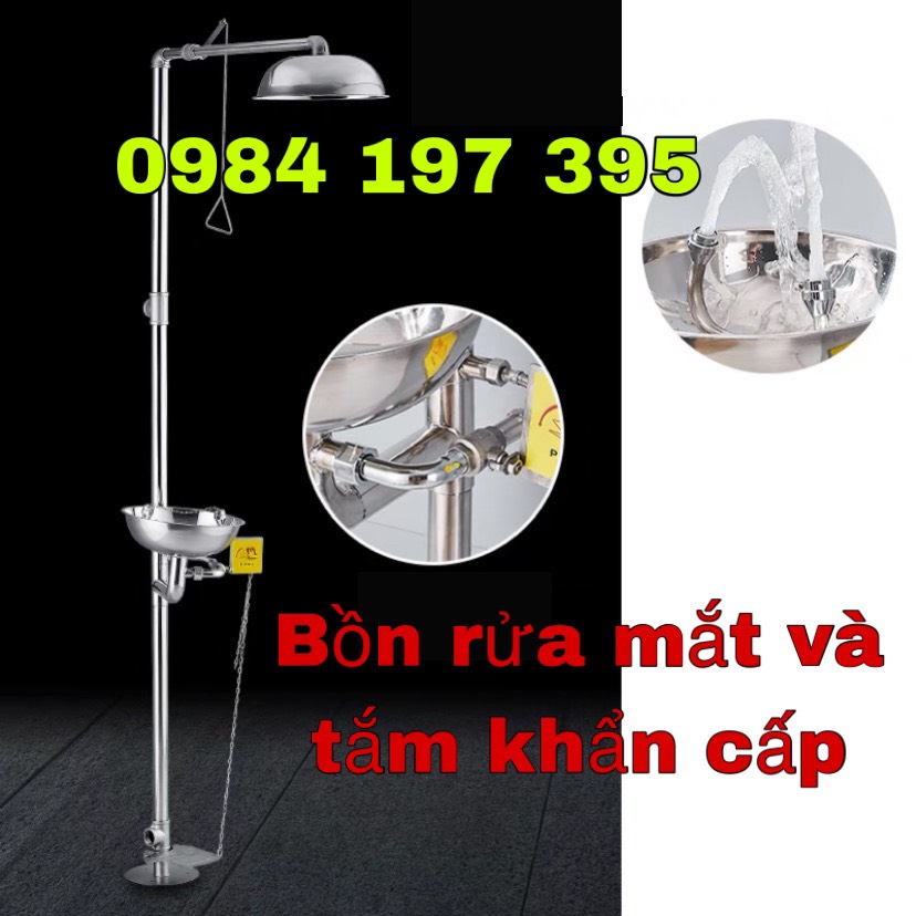 Bộ rửa mắt và tắm khẩn cấp,cây tắm kèm bồn rửa mắt khẩn cấp