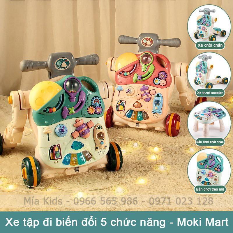 Xe Tập Đi  5in1 Cho Bé Biến Đổi 5 Chức Năng Có Bàn Chơi Phát Nhạc