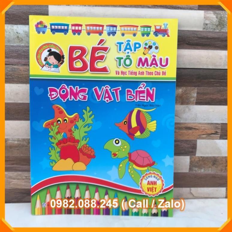 Bé tập tô màu theo 16 chủ đề