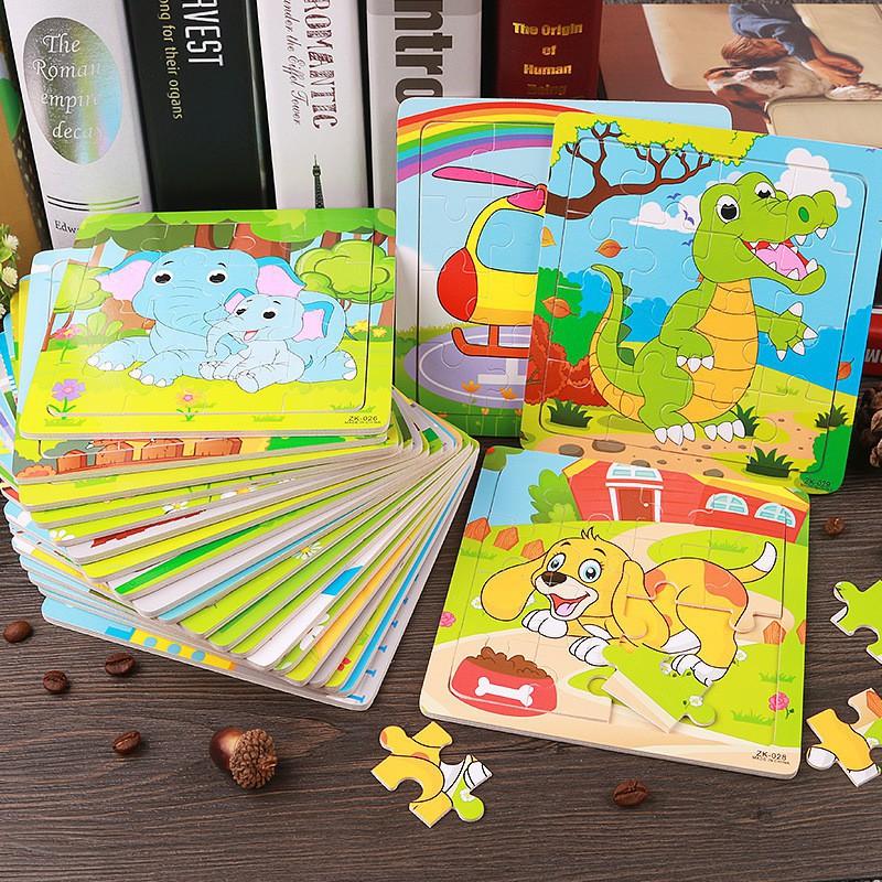Bộ 5 Tranh Ghép Gỗ 16 Miếng Nhiều Chủ Đề Cho Bé Trai Và Bé Gái