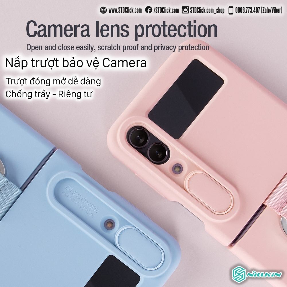 ỐP LƯNG DÀNH CHO ĐIỆN THOẠI SAMSUNG GALAXY Z FLIP 4 5G NILLKIN CAMSHIELD SILKY SILICON BẢO VỆ CAMERA
