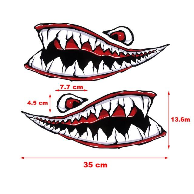 "Shark Mouth" Sticker Phản quang Xe máy Xe tay ga bên Decal Dán trang trí vui nhộn