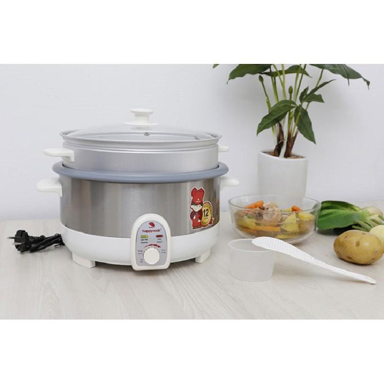 Nồi lẩu điện có xửng Happy Cook 3.5L HCHP-350ST - Hàng chính hãng