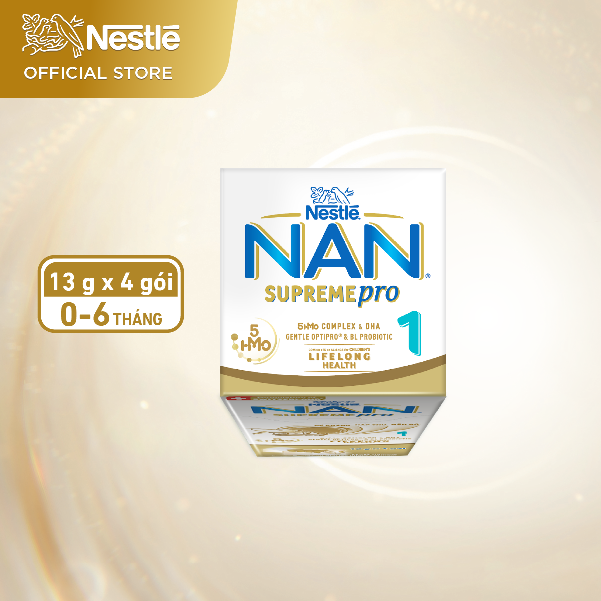 Sữa bột Nestlé NAN SupremePro 1 Hộp 4x13g với 5HMO &amp; đạm Gentle Optipro nhập khẩu từ Đức