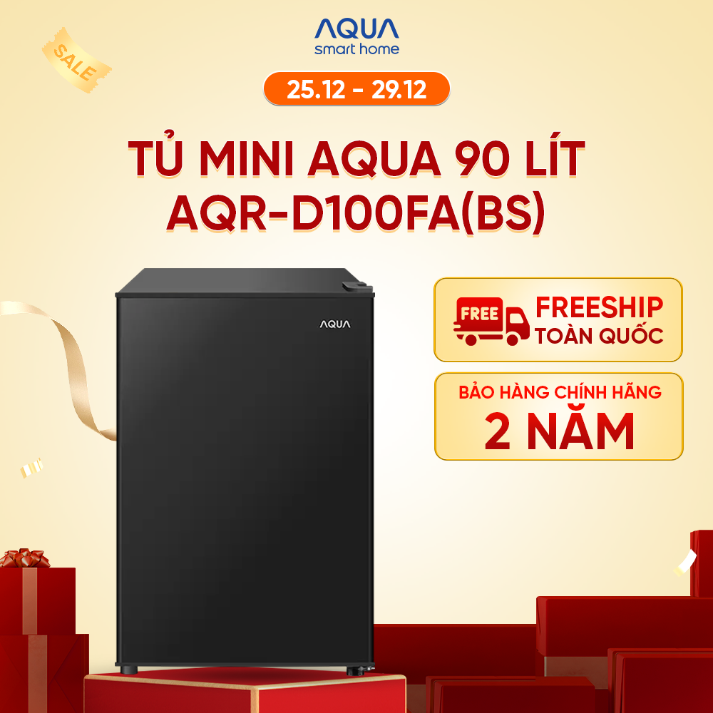 Tủ lạnh Aqua 90 lít AQR-D100FA(BS) - Freeship toàn quốc - Hàng chính hãng - Bảo hành 2 năm