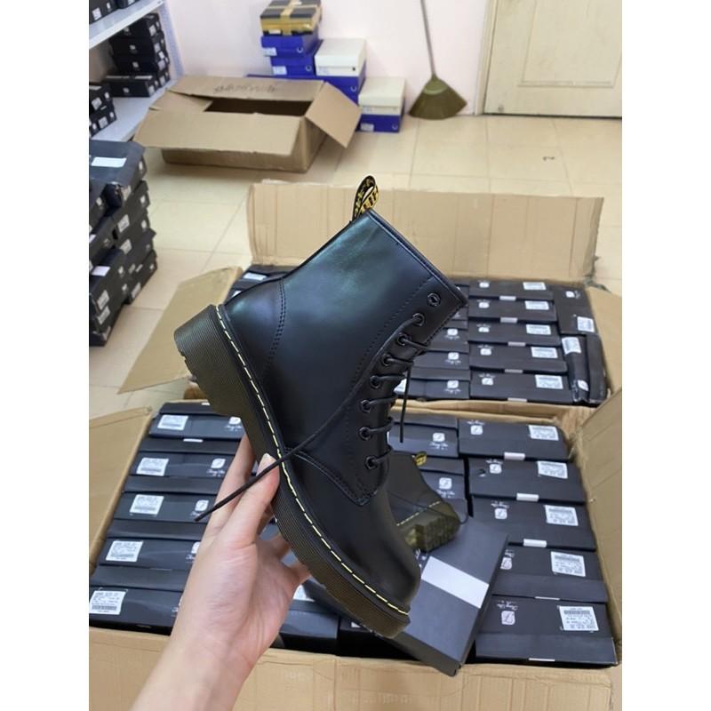 Boots dáng dr martens cao cổ (CÓ SẴN ĐỦ SIZE CLIP TỰ QUAY) giày da mềm êm chất đẹp, màu đen chuẩn form size, dễ phối đồ.