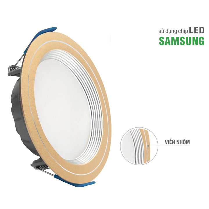 Đèn LED Downlight Roman ELD2028 viền nhôm, tuổi thọ &gt;30.000 giờ, chip LED Samsung cao cấp