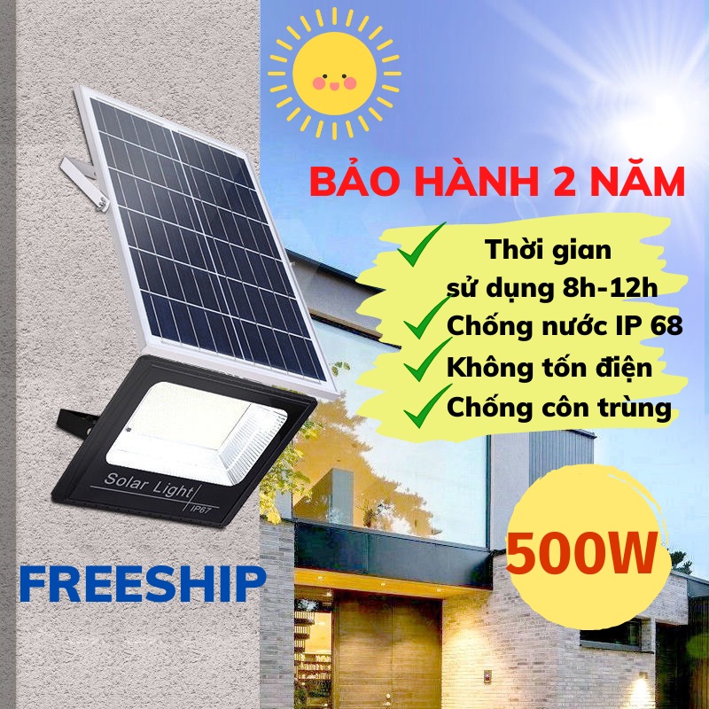 Đèn Năng Lượng Mặt Trời , Led Đèn Sân Vườn Siêu Sáng 500W Chống Nước Cao Cấp nhập khẩu