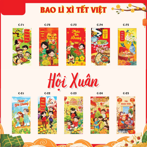 Bao Lì Xì 2023 Set 10 cái - Hội Xuân