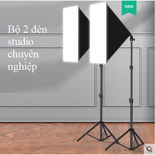 Bộ 2 Đèn Softbox 55W HL Lighting, Đèn Studio Quay Phim Chụp Ảnh, Combo Đèn Studio Giá Rẻ Hàng Chính Hãng