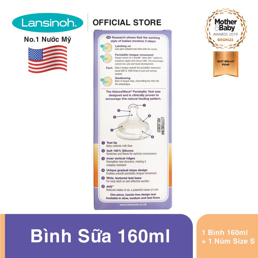 Bình sữa cổ rộng Lansinoh 160ml