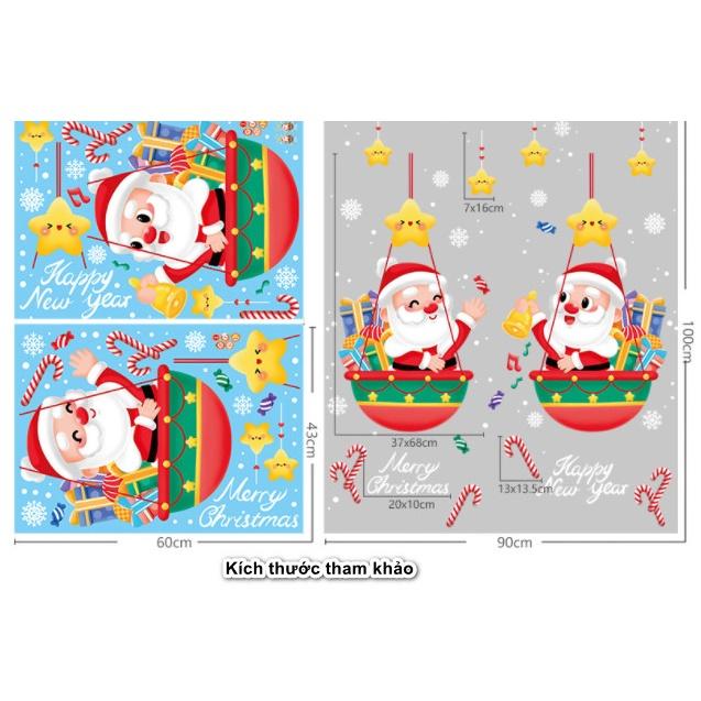 Decal trang trí Noel Hít Tĩnh Điện 2 mặt - VÒNG GIÁNG SINH NHIỀU MẪU