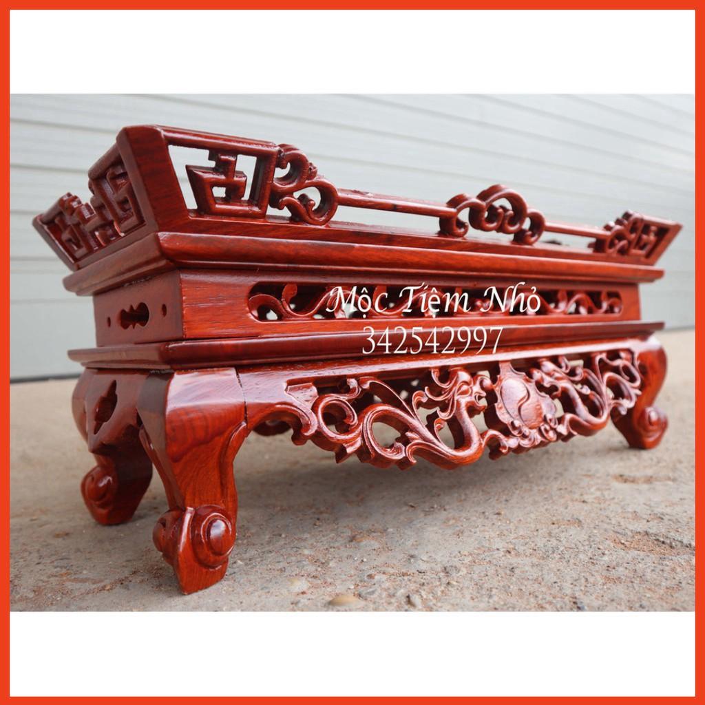 Bệ đài nước - Mâm tế - Mâm bịch đựng chén nước thờ gỗ hương dài 42cm cao 20cm sâu 18cm