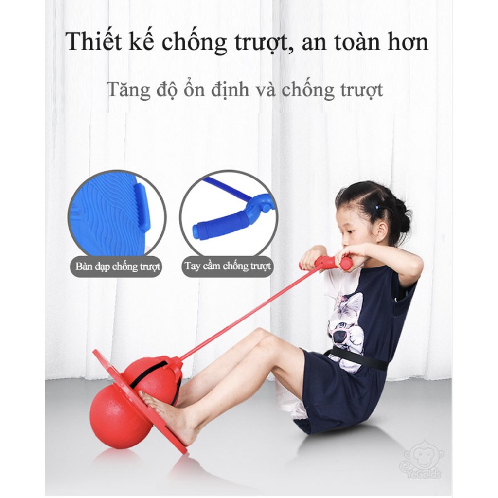 Bóng nhúng nhảy rèn luyện thể chất phát triển chiều cao cho bé từ 7 tuổi (Blue) - bao gồm đồ bơm hơi