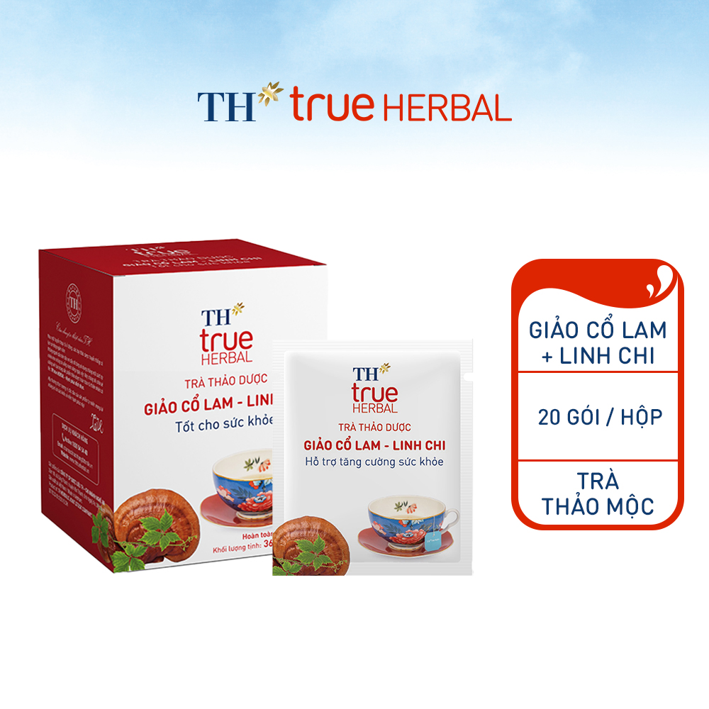 Hộp trà thảo dược TH true HERBAL Giảo cổ lam – Linh chi (20 gói)