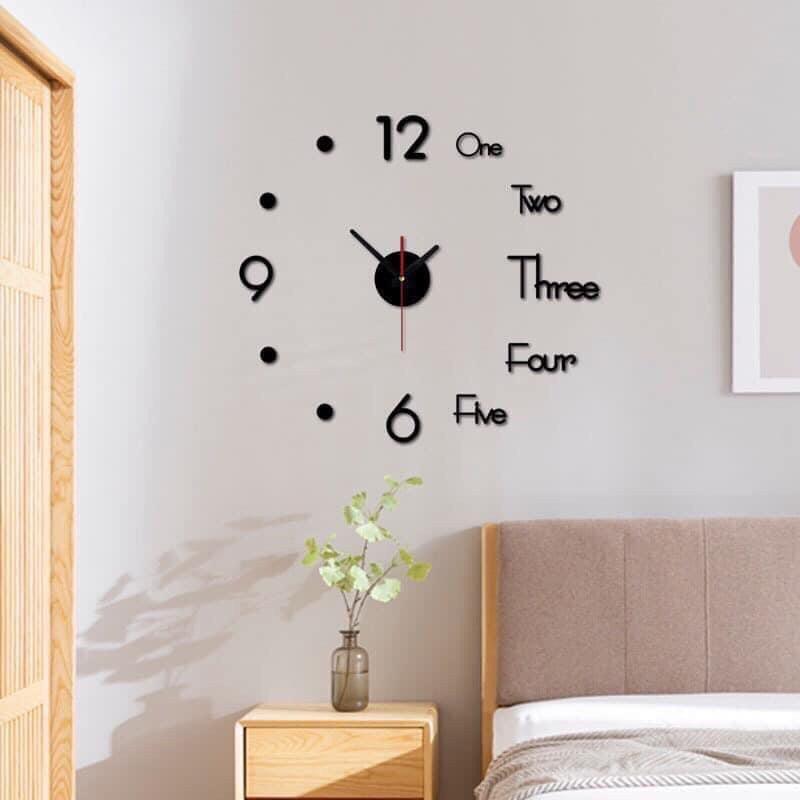 Đồng hồ dán tường 3D cao cấp trang trí, decor phòng