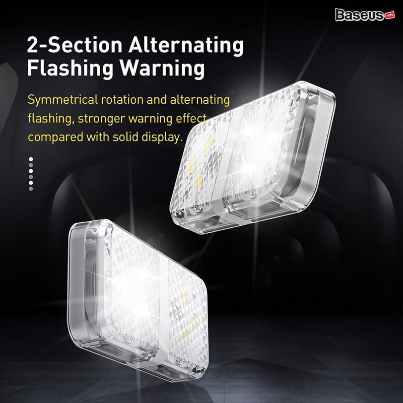 Bộ đèn cảnh báo mở cửa tự động dùng cho xe ô tô Baseus Door Open Warning Light (2pcs/pack, Wireless, Magnetic and Automatically)- CRFZD- Hàng chính hãng
