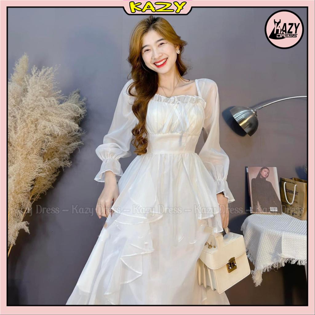 Váy tơ bèo ngọc 2 lớp phong cách tiểu thư siêu sang chảnh KAZY DRESS V052