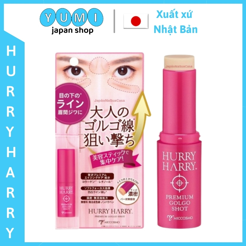 [MỸ PHẨM NHẬT BẢN] Thỏi Serum Collagen Nhật Bản MICCOSMO Hurry Harry 3.4g, Che Mờ Nếp Nhăn, Xóa Tan Quầng Thâm Mắt, Không Bết Dính, Dạng Thỏi Dễ Dàng Sử Dụng (HH03)