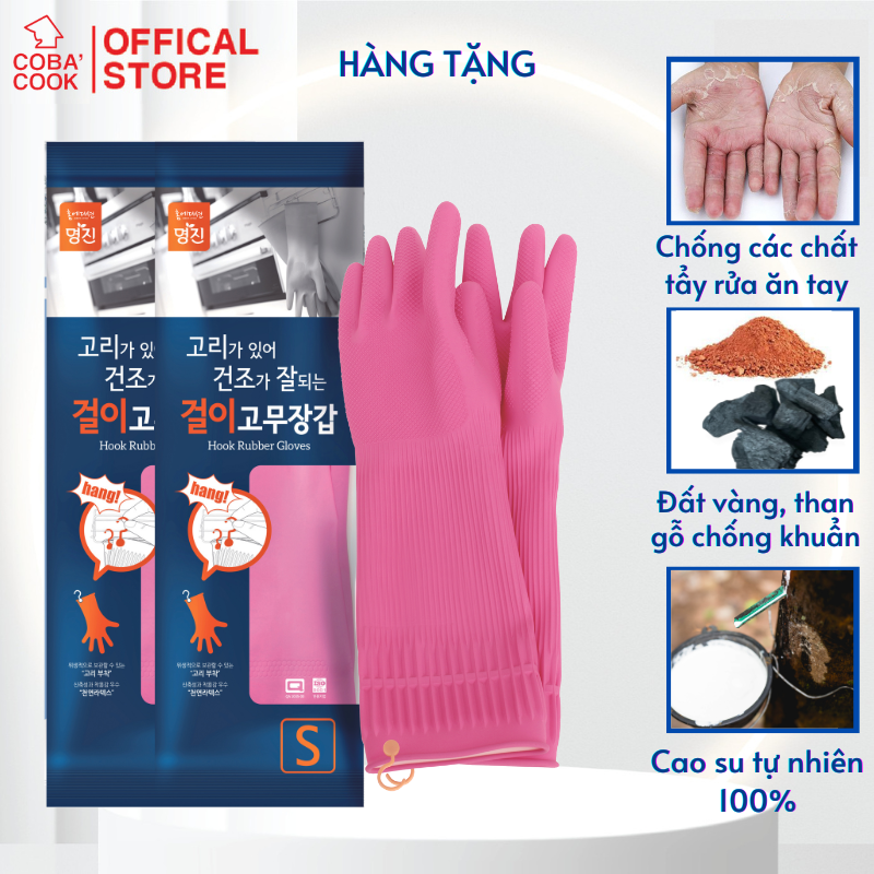 [HÀNG TẶNG] Bộ 2 Đôi Găng Tay Cao Su Có Móc Treo Size S-31cm