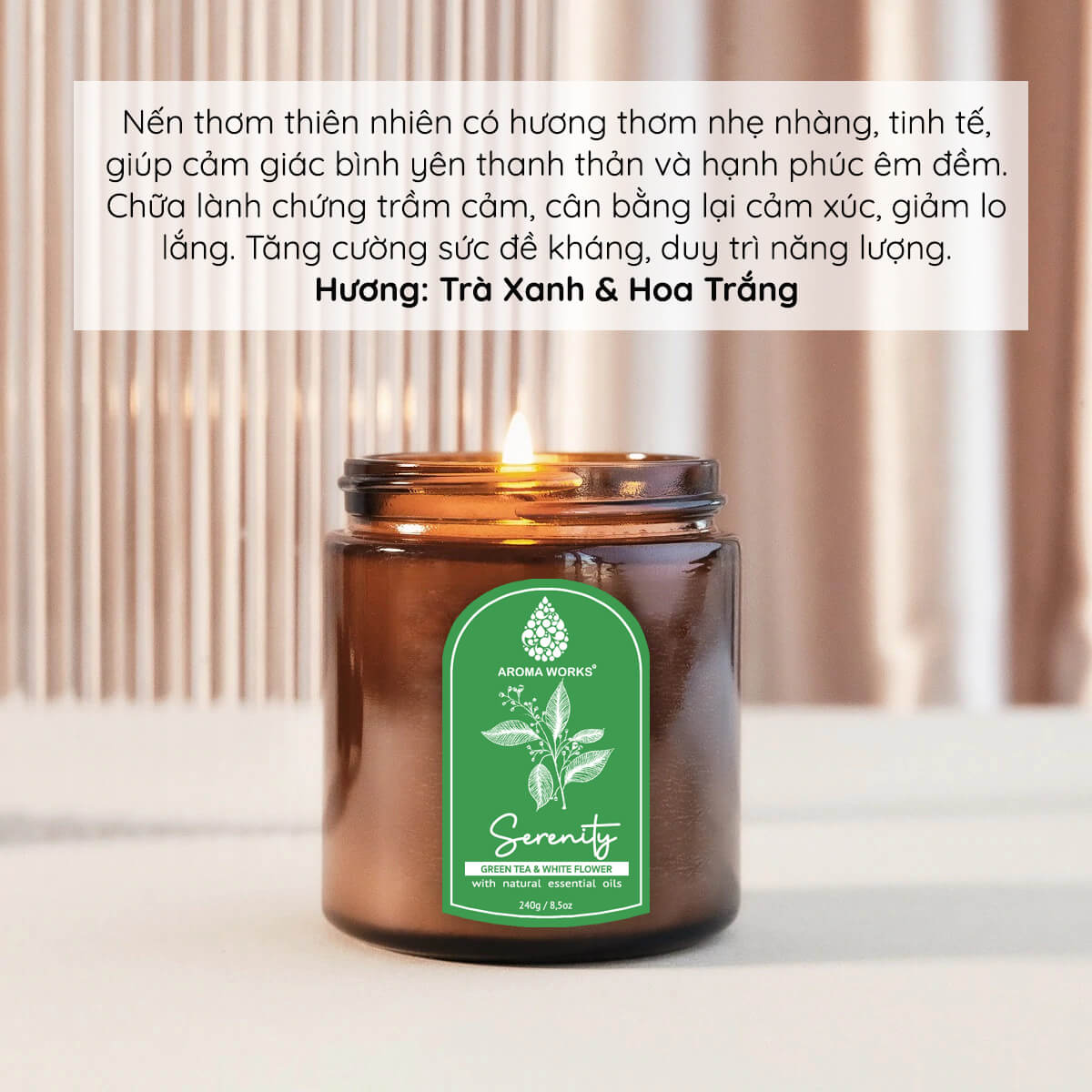 Nến Thơm Thiên Nhiên Aroma Works Aromatherapy Scented Candle - Serenity