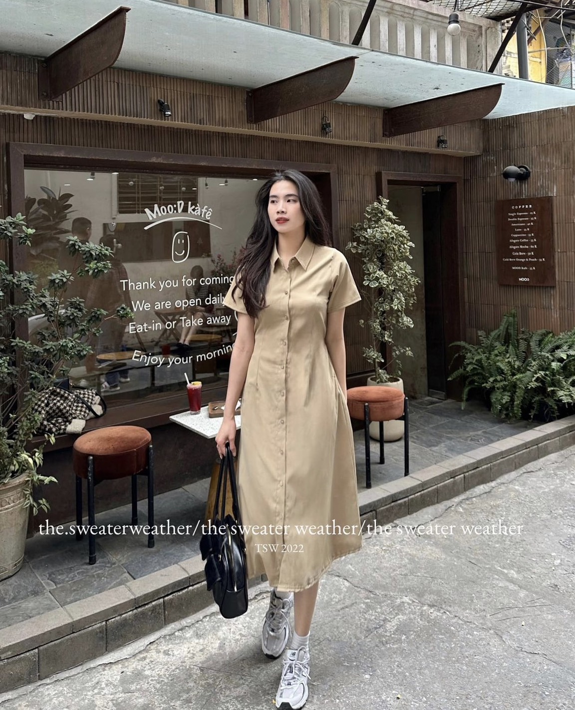 ĐẦM DÀI MIDI SUÔNG TRƠN CỔ SƠ MI THUN EO TAY NGẮN DẠO PHỐ ĐI BIỂN DỰ TIỆC ĐI HỌC ĐI LÀM
