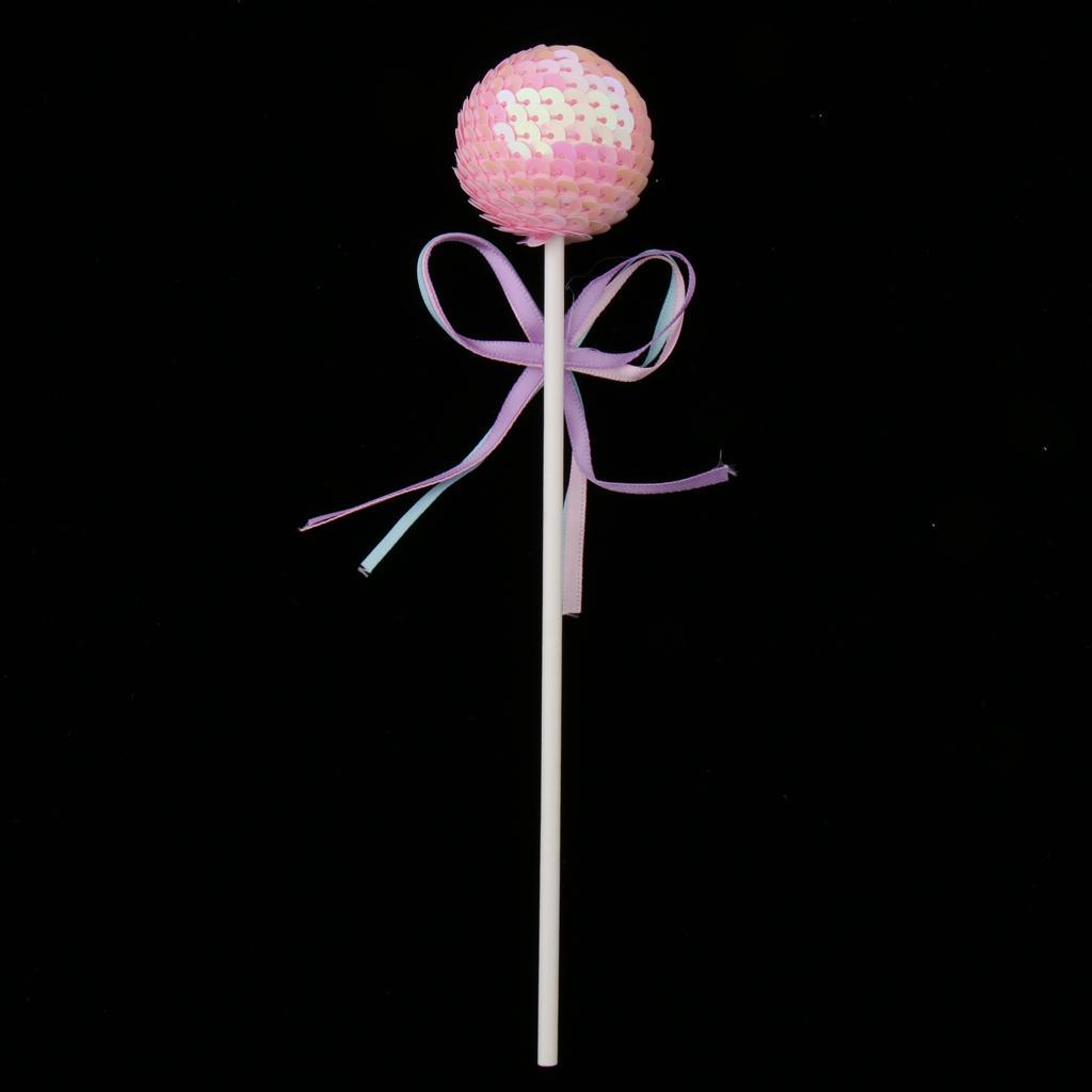 Birthday Party Cake Decoration Colour Sequined Ball Topper Sticks
