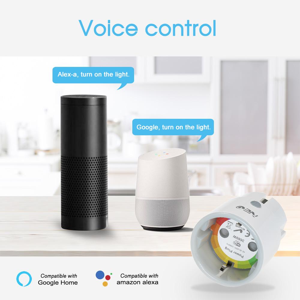 NEO Smart Power Plug Smart Home Socket Voice Control Compatible with Amazon Alexa and for Google Home IFTTT Timing Function Remote Control by Smart Phone from Anywhere