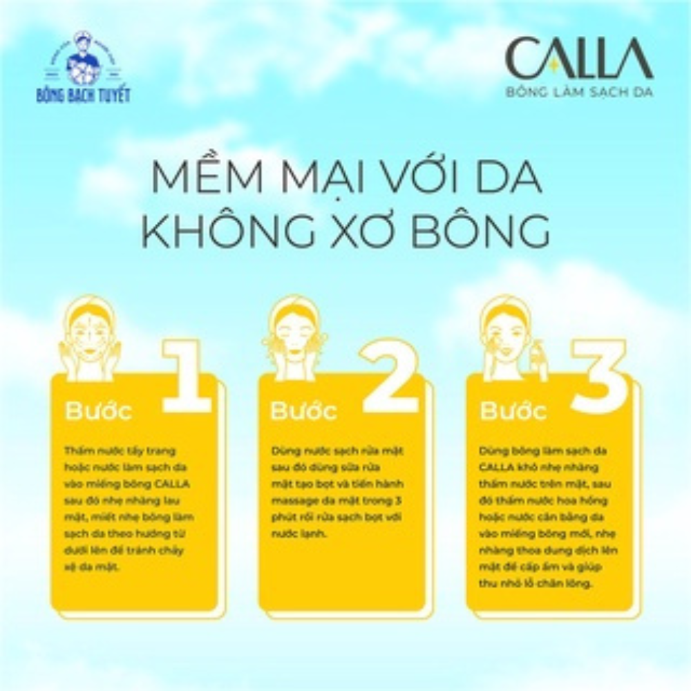 Combo 2 Túi Bông Tẩy trang làm sạch da Bông Bạch Tuyết Calla Mềm mịn (500gr/túi)