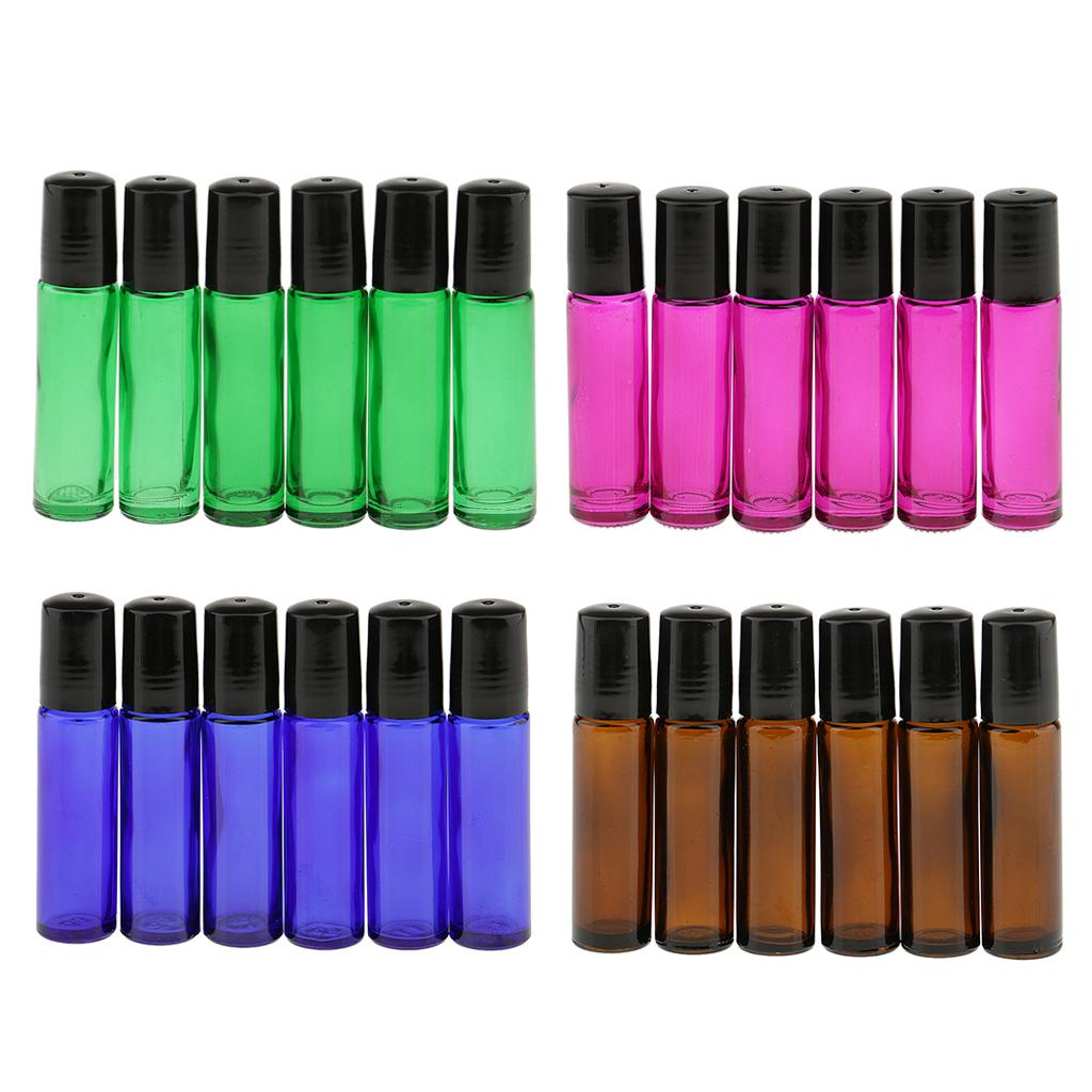 6 Miếng 10ml Thủy Tinh Rỗng Cuộn Trên Chai Cho Nước Hoa Thiết Yếu