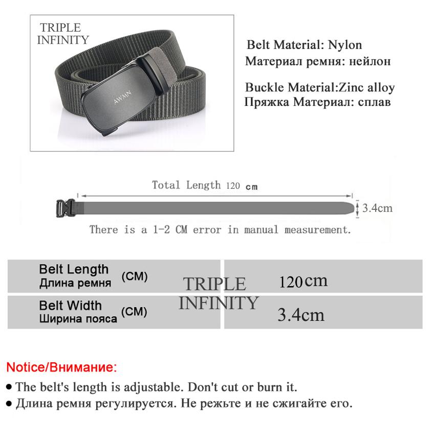 Thời Trang Mới Nylon Thắt Lưng Doanh Kim Loại Khóa Tự Động Điều Chỉnh Thắt Lưng Nam Quân Đội Dây Vải Chất Lượng Cao, Chịu Mài Mòn