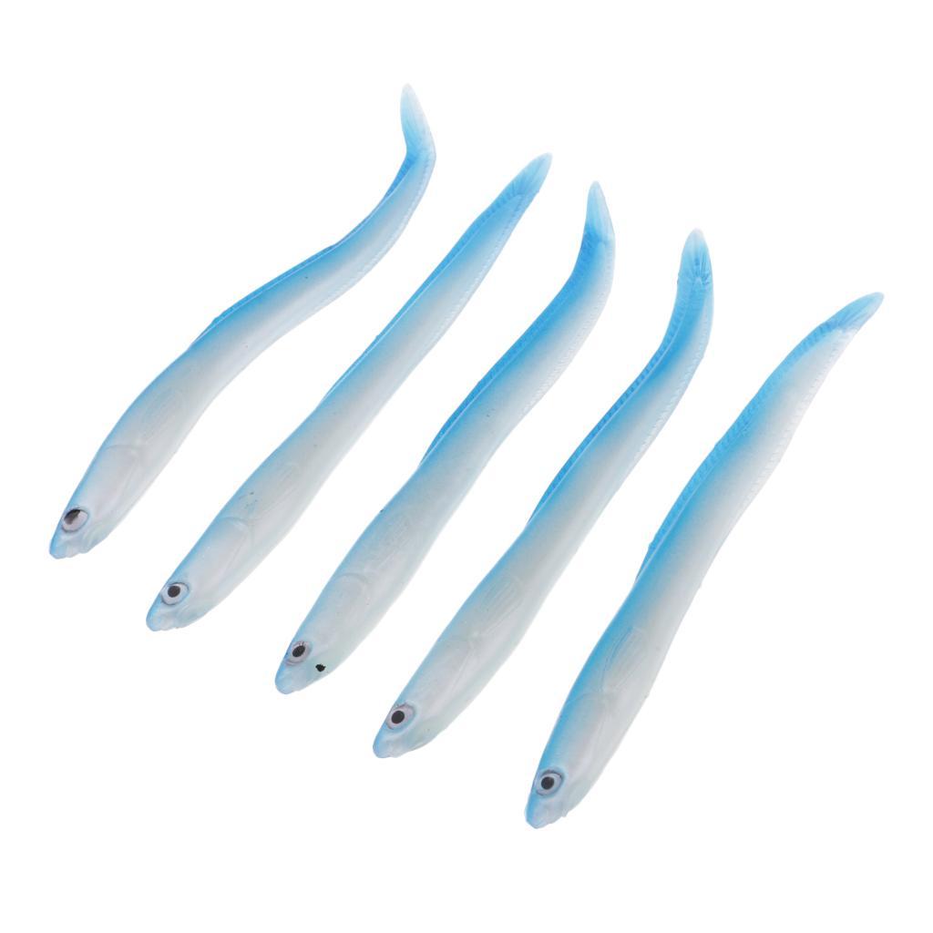 10pcs Soft Eel Luminous Fishing Lure Night Glow Silicone 3D Eyes Minnow Loach Lure Hook