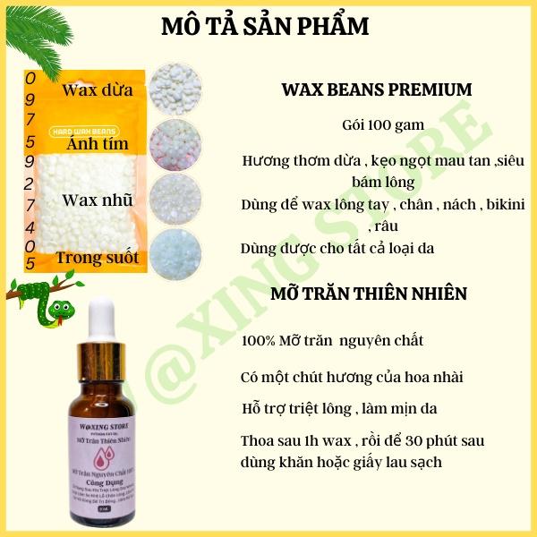 Combo sáp wax thơm kèm Bát silicon + Mỡ trăn tặng que gỗ