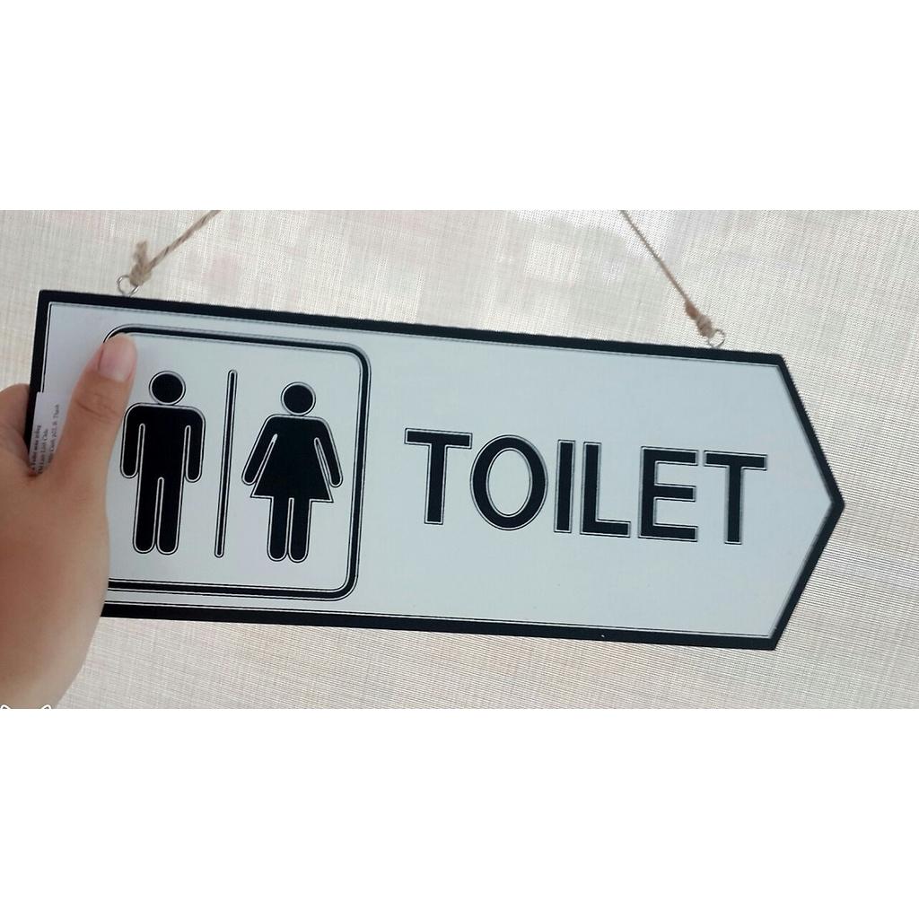 Bảng treo chỉ dẫn toilet hai mặt bằng gỗ in sơn