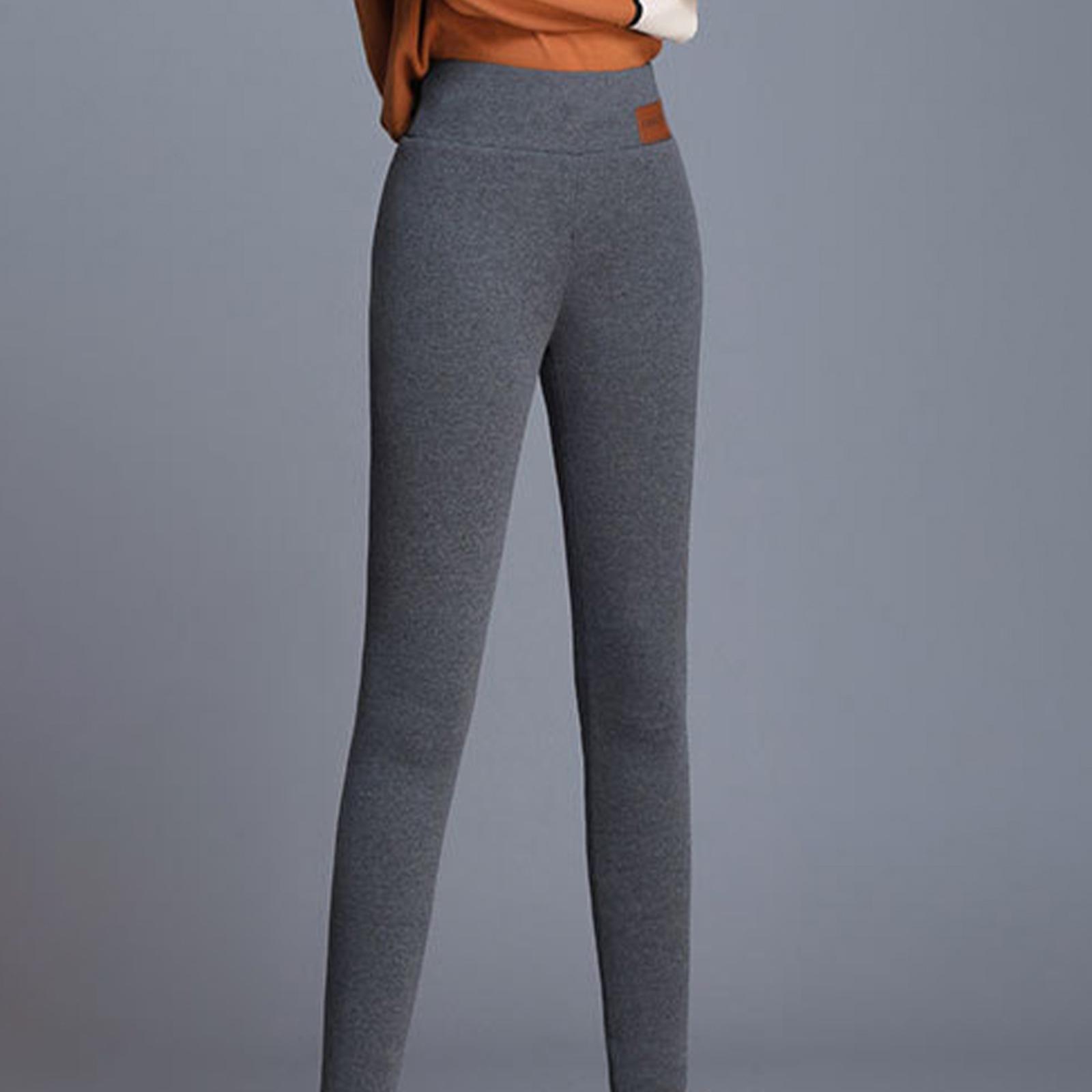 Women Fleece Lined Leggings High Waist Legging for Outdoor Stretchy Warm