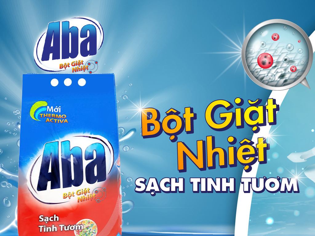 Bột giặt nhiệt Aba sạch tinh tươm 3kg